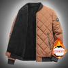 Осенние стеганые куртки мужские повседневные куртки уличная одежда однотонные ромбовидные теплые пальто мужские бейсбольные воротники бомбер куртка2024