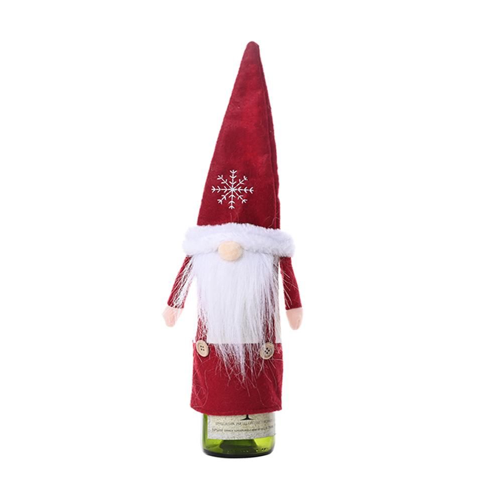 Party Table Decor Xmas Gift Santa Claus Wine Bottle Cover Bottle Dress Up Christmas Ornaments