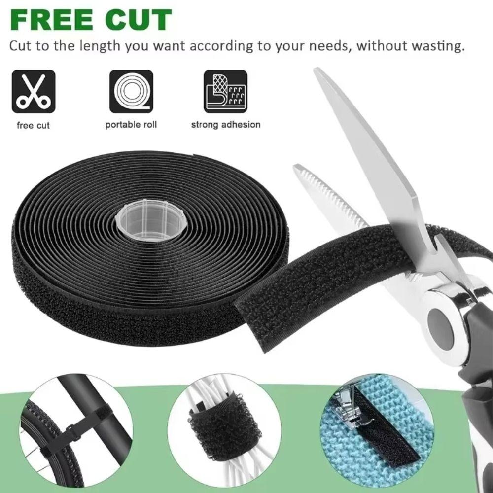 Free Cut Length Hook Loop Straps Reusable Cable Ties Fastener Self Adhesive Straps Securing Strap