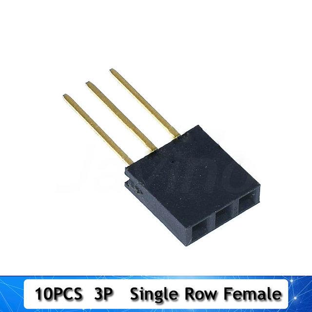 10PCS 2.54mm Single Row Female Long pins 11mm Breakaway PCB Board Pin Header socket Connector 1*2/3/4/6/8/10/15Pin For Arduino