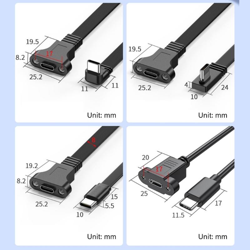 Кабель быстрой зарядки USB C Type C 100 Вт для телефона, ноутбука, с углом 90 градусов, для зарядки и передачи данных