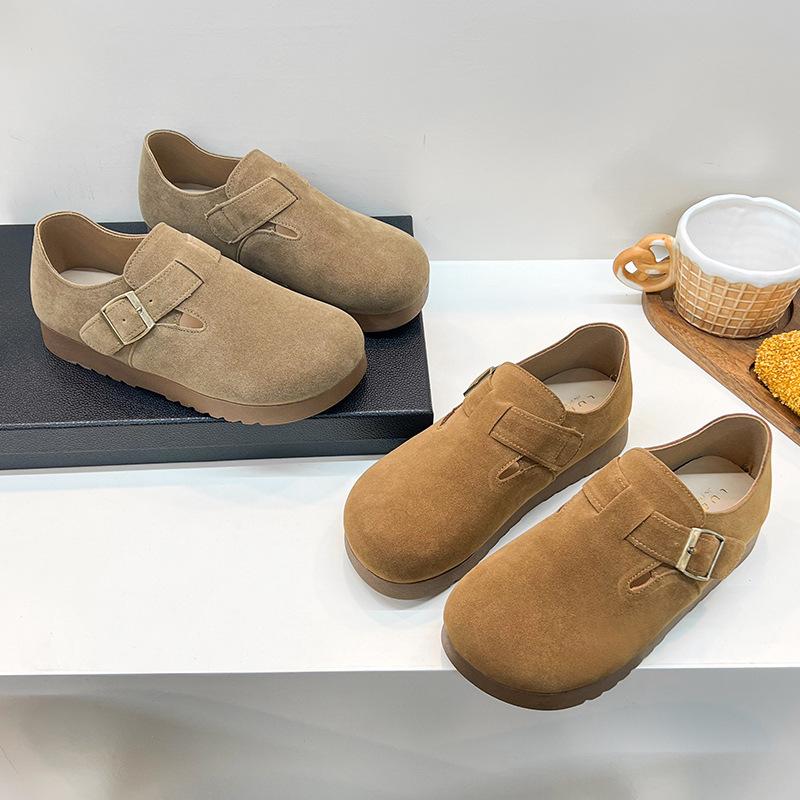 Британский ретро 2025 весна новинка корейская версия ленивые туфли на мягкой подошве удобные и универсальные туфли Doudou одинарные туфли женские