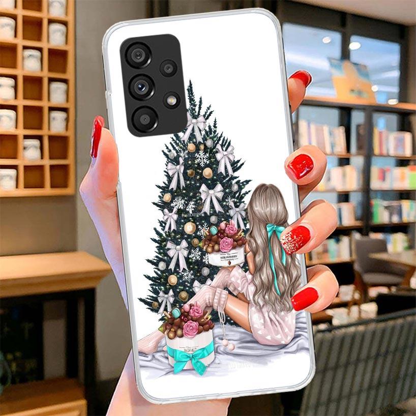 Рождественская Девочка Елка Подарок Чехол Для Телефона Для Samsung Galaxy A17 A37 A57 A16 A26 A36 A56 A15 A25 A35 A55 A14 A24 A34 A54 A13 A23 A33