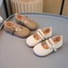Girls Leather Shoes Toddlers Kids Flats Spring Autumn Princess Sweet Little Children Mary Janes Casual Solid Color 21-30 Soft PU