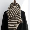 Striped Woolen Long Scarves Soft Shawl Wrap Vintage Winter Scarf  Women