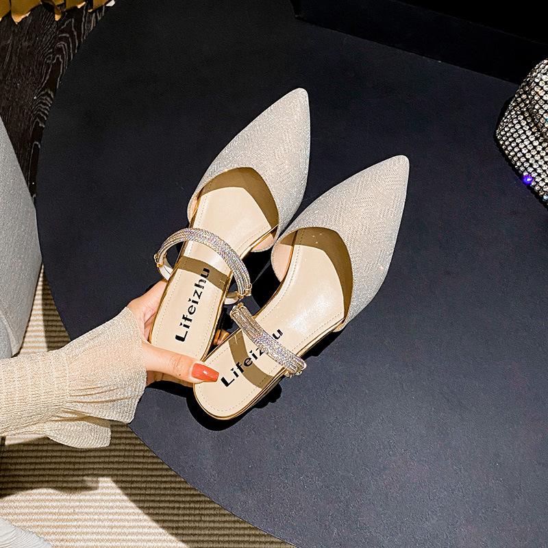 Plus Size New Shoes for Women Modern Sandals Girl Low Heels Pointed Toe Pumps Ladies Summer Slipper Casual Shoes