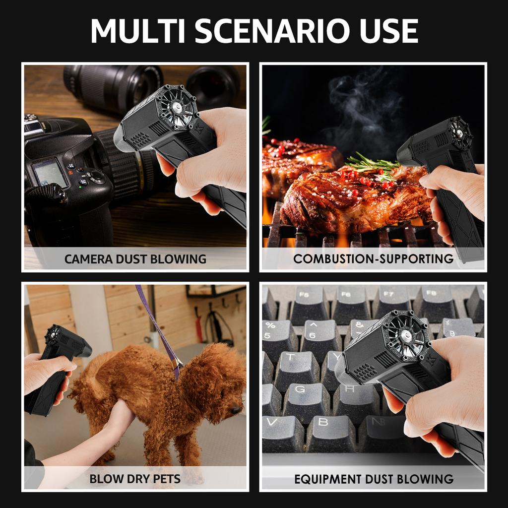 Пылесос со сжатым воздухом, мини-турбовентилятор, 130000 об/мин, 3-ступенчатый регулируемый беспроводной электрический пылесос для очистки клавиатуры ПК