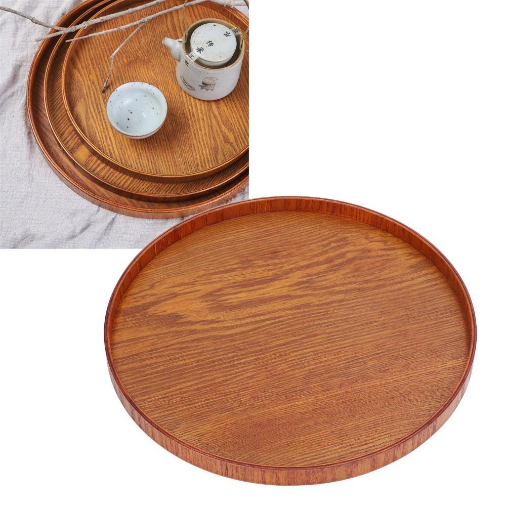 Solid Snack Tray Round Food Tray Simple Storage Tray Coffee Table