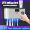 UV Disinfection Toothbrush Holder Smart Automatic Squeeze Toothpaste Toothpaste Dispenser Wall Mount