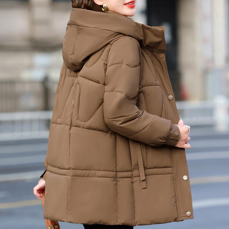 Зимнее пальто Женское с длинным рукавом Верхняя одежда с капюшоном Элегантные свободные толстые теплые женские куртки Зимние парки