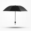 Portable Umbrella Tri Fold 8 Ribs Rain Sun Dual Use Windproof Foldable Plaid Pattern Umbrella for