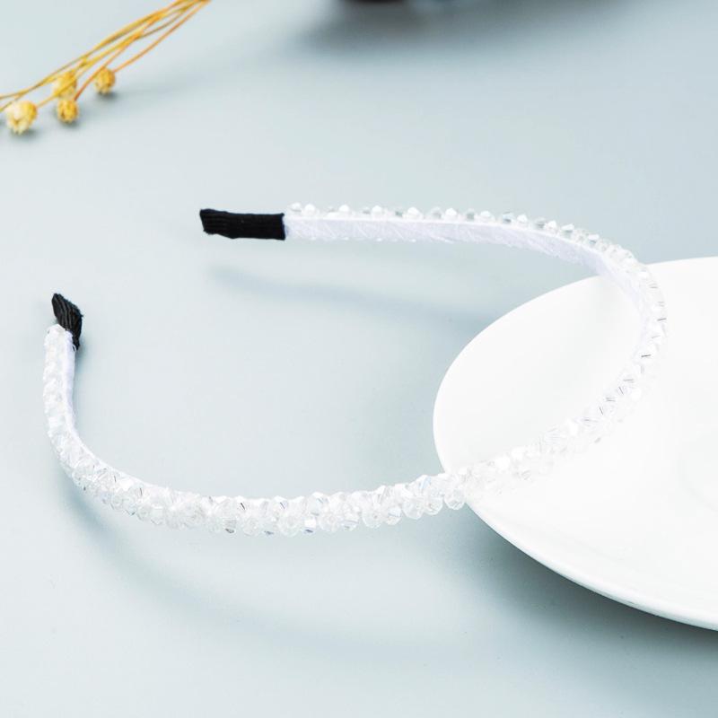 Плетеная повязка на голову с кристаллами в корейском стиле — минималистичный европейский и американский дизайн