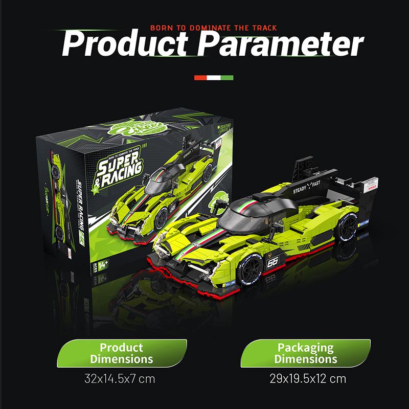 Eikee MOC Городской Гоночный Автомобиль Пламя Модель Строительные Блоки 16 Сеток Спортивный Автомобиль Кирпичики Игрушка для Детей Подарок на Фестиваль
