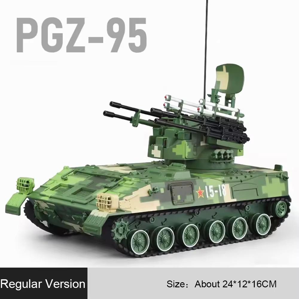 1:28 PGZ-95 Модель танка из сплава Игрушечная машинка Гусеничная связь Регулируемый ствол Миниатюрные модели военных танков для взрослых Подарки