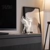 Изысканная статуэтка животного Рождественский олень с крыльями, 3D-печатная фигурка оленя, Современная минималистичная статуэтка, Скульптура стоящего оленя для столовой