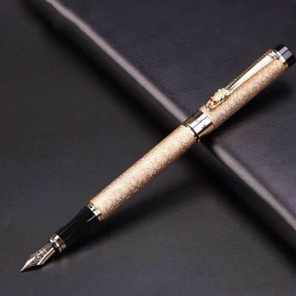 Fountain Pen Frosted Black Golden Dragon Iraurita INK PEN Stationery Office School Supplies