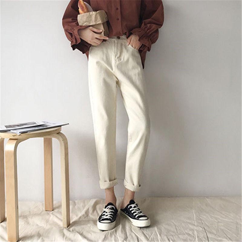 Women's Ins Style Harlan Wide Leg Jeans Loose Korean Students Were Thin High Waist Trousers