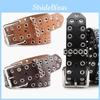 Women Hollowed Metal Leather Waist Belt With Alloy Pin Buckle For Casual Wear And Urban Street Fashion