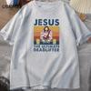 Jesus The Ultimate Deadlifter Gym Working Out Fitness Vintage T Shirt for Men T-shirt Male Cotton Summer Men's T-shirt Clothes