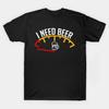 Fun Drinking I Need a Beer Meter Printed T-shirt Vintage Vintage Novelty Design Top for Unisex's and Unisex's Clothing
