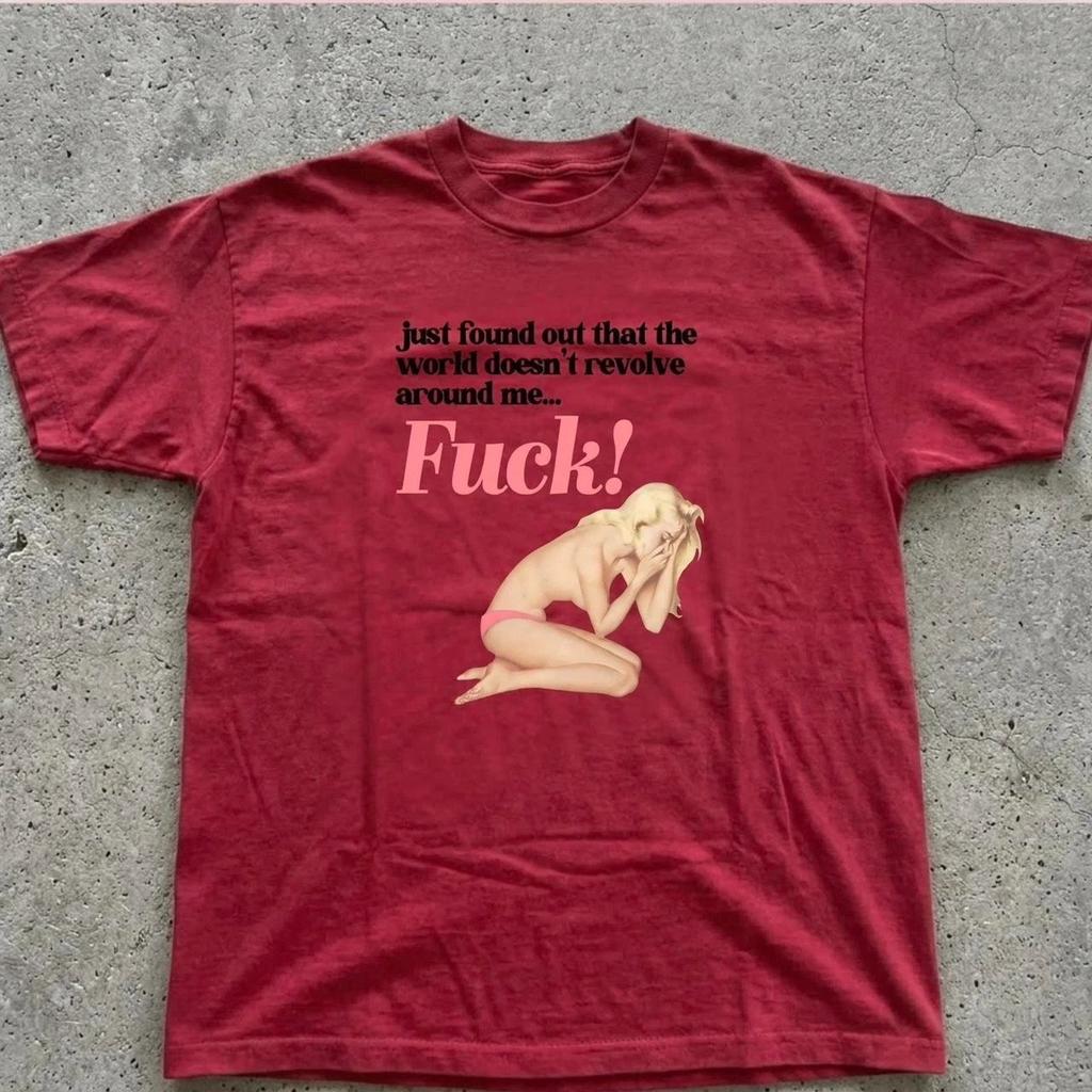 Funny Red Text Vintage T-Shirt Retro Meme Graphic Tee