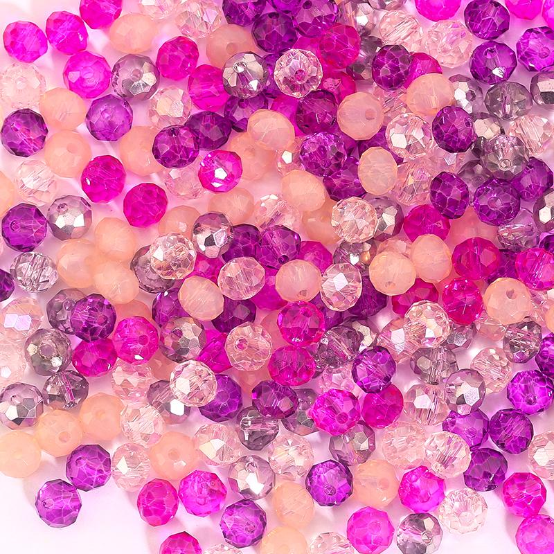 Blue Multicolor Rondelle Austria Faceted Crystal Glass Beads Loose Spacer Round Beads for Jewelry Making Summer Style Wholesale