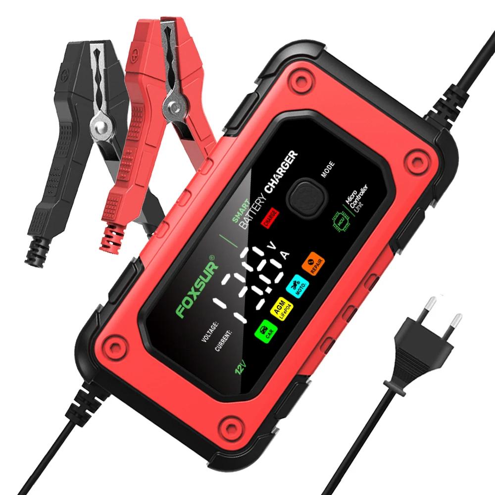 12 В 7 А интеллектуальный автомобильный аккумулятор ЖК-дисплей быстрое зарядное устройство аккумулятор универсальное зарядное устройство для ремонта автомобильного аккумулятора для свинцово-кислотного LiFePO4 аккумулятора