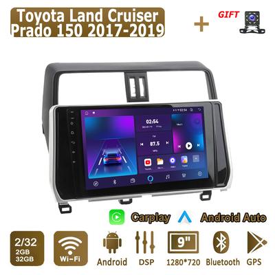 Android Carplay автомобильное радио для Toyota Land Cruiser Prado 150 2017-2019 мультимедийный проигрыватель головное устройство стерео GPS навигация BT WIFI 2+32 ГБ