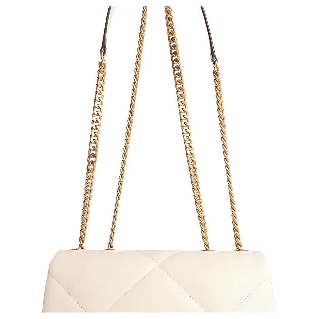 Tory Burch Kira Metal Logo Napa Leather Crossbody Shoulder Bag Small Women bags Warm-White 154706-101