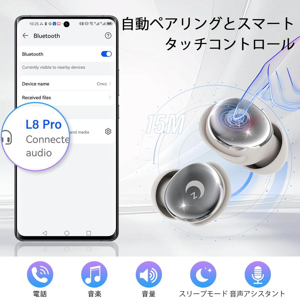 Беспроводные Bluetooth-наушники Последняя модель Многофункциональный сенсорный экран с 5 режимами эквалайзера Искусственный интеллект Умные беспроводные Bluetooth-наушники с шумоподавлением ENC Наушники для сна IPX7