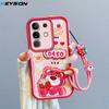 KEYSION Shockproof Case for VIVO Y29 4G with Lanyard Soft Silicone Cute 3D Cartoon Doll Phone Back Cover for VIVO Y29