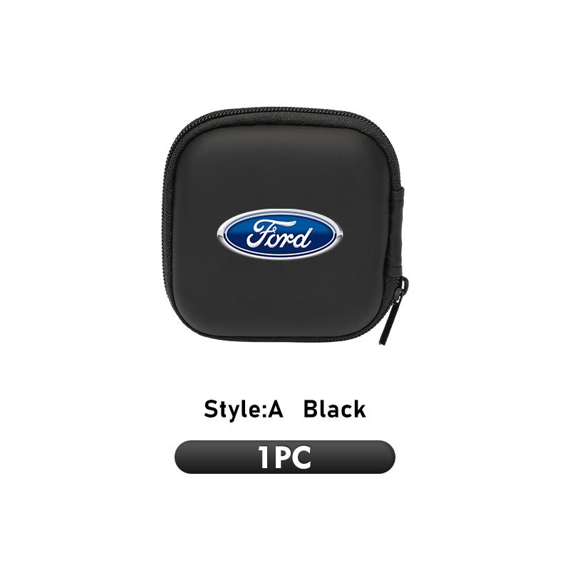 JQOZ8 Car Earphone Storage Box Mini EVA Poratable Headset Bag For Ford Fiesta Ranger Mondeo Escape Ecosport Fusion Explorer