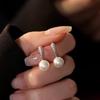 2026 Новый Стиль Серьги-гвоздики из Стерлингового Серебра 925 Пробы с Кисточкой, Жемчугом и Цирконом в Форме Капли Воды для Женщин