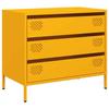 VidaXL Buffet jaune moutarde 68x39x58,5 cm acier laminé à froid, meuble de rangement, meuble de rangement de cuisine, meuble 851295