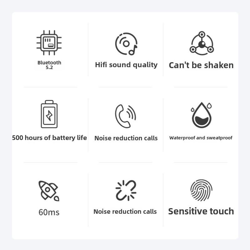 Bluetooth-наушники, спортивные наушники-вкладыши, беспроводные наушники с шумоподавлением и длительным сроком службы батареи