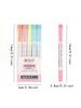 5pcs Dual Tip Highlighter Student Supplies Colored Pens Highlighting Markers Angled Tip Highlighter, Back To School Supplies
