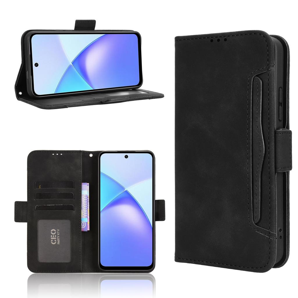 For TECNO Pop 10/Infinix Smart 10 Leather Case Phone Wallet Cover with Multiple Card Slots