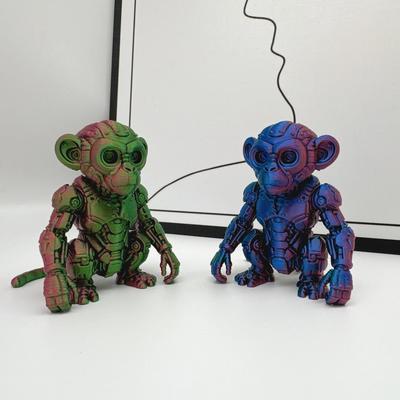 3D-печать, Механическая обезьяна, Пластиковая статуэтка, Цвет градиент, Для дома, В помещении/на улице, Настольная, Гостиная, Офис, Автомобиль, Декор