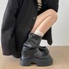 Black British Style Small Man Heightened Platform Martin Boots Women's 2025 New Summer Retro Trouser Short Boots