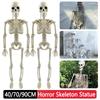 40/70/90cm Halloween Human Skull Skeleton Haunted House Hanging Props Horror Scary Movable Joints Decorative Big Skull Sculpture