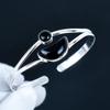 Natural Black Onyx Gemstone Handmade Cuff Bangle 925 Sterling Silver Cuff Bangle, Black Onyx Bracelet For Wife , Unisex Bangle, Wadding Gift
