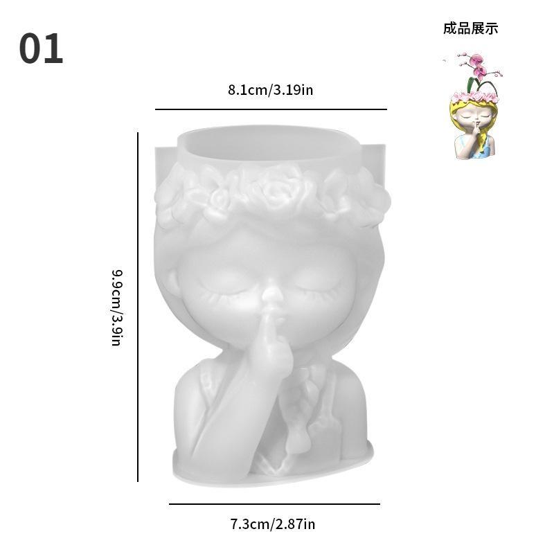 Милая девушка цветочный горшок силиконовая форма бетон смола гипс свеча кристалл эпоксидная форма DIY ручная работа ремесла украшение ваза инструмент