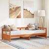 VidaXL Daybed with Mattress Wax Brown 80x200 Cm Solid Pine Wood, Sofa Bed, Guest Bed, Wooden Daybed, Bed 3321049