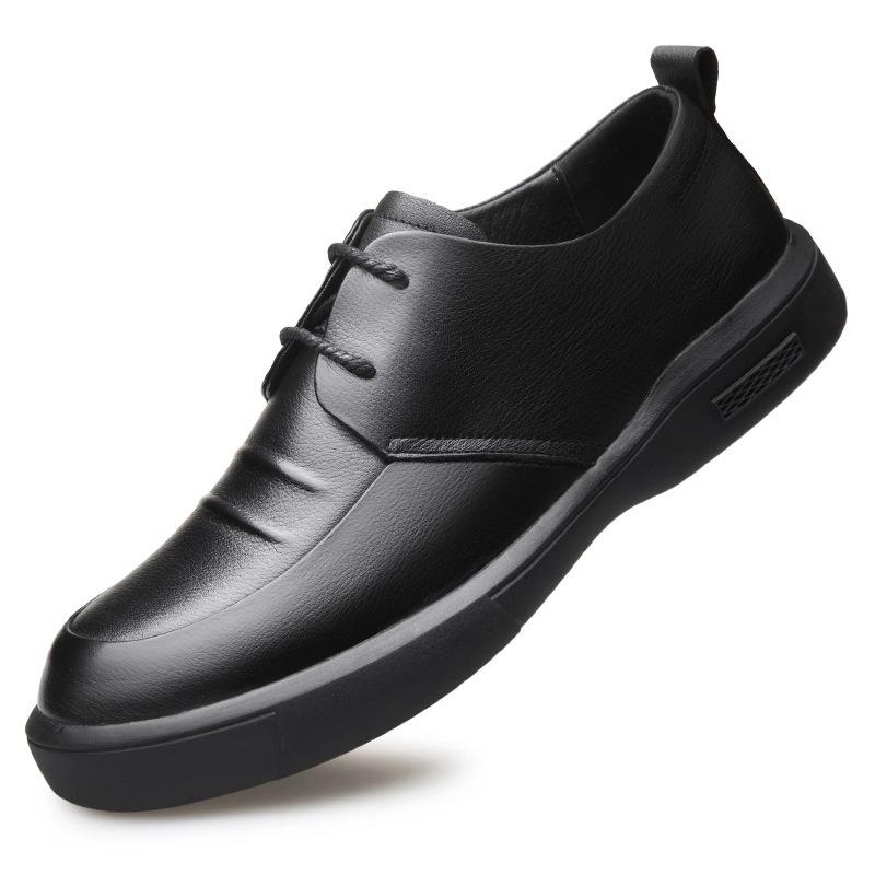 Весна 2025 года, кожаные туфли, мужские повседневные, износостойкие, мягкие, с круглым носком, дышащие, деловые, модельные туфли, мужские туфли для папы