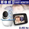 100-240 AC Video Baby Monitor 2.4G Wireless with 3.5 Inches LCD, 24Hrs Battery 900ft Range 2 Way Audio Temperature Sensor