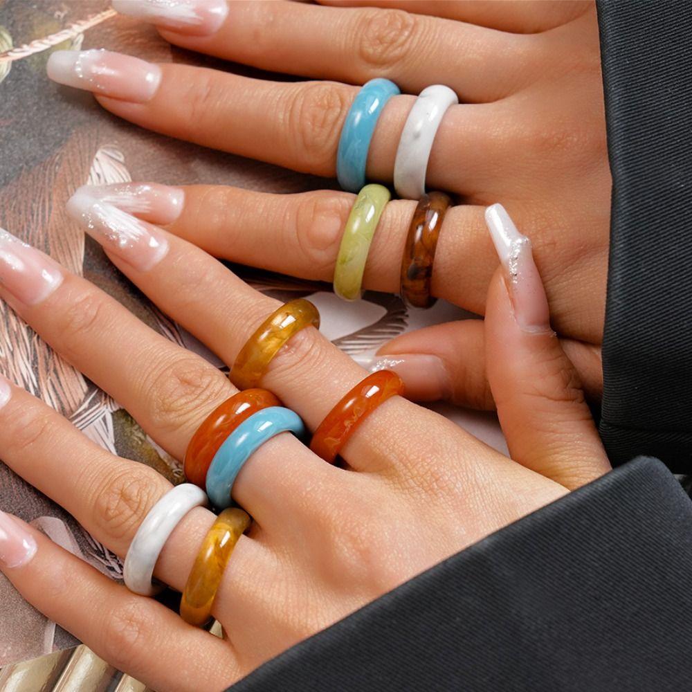 Jewelry Accessories Solid Resin Ring Korean Style Geometric Forefinger Ring Gift