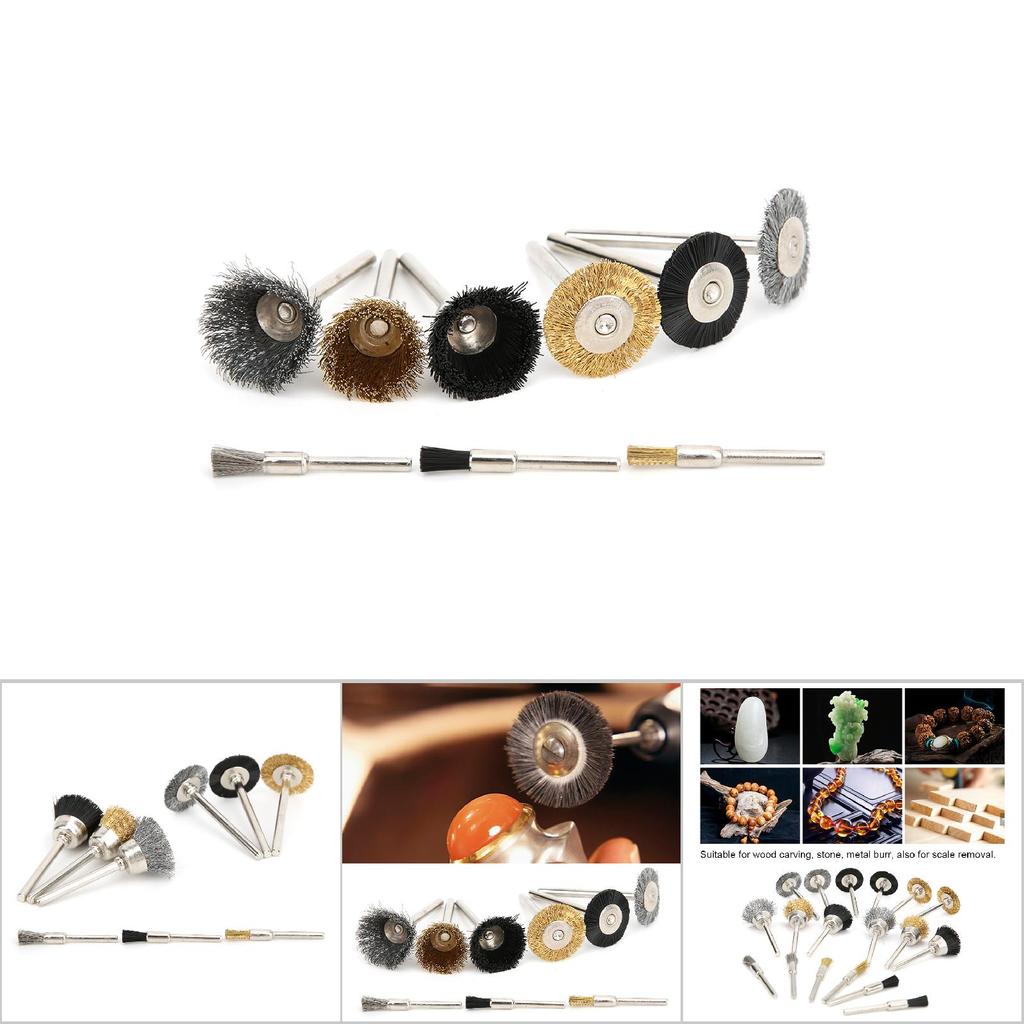 18pcs Aluminum Wire Wheel Cup Brush Polishing Set for Electric Grinder Rotary Tool