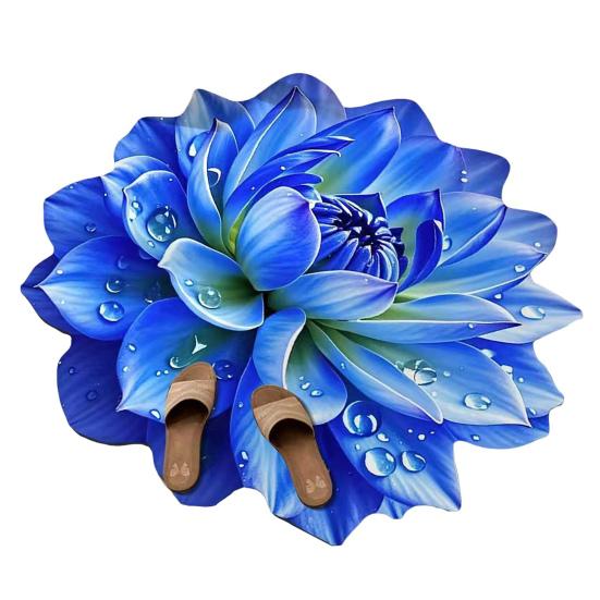 Цветочный коврик для пола Нескользящий Впитывающий коврик для ванной Декоративный 3D Реалистичный узор Цветочный коврик для гостиной Ванной Кухни