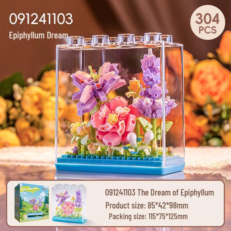 Sakura Treehouse Building Set with Dust Cover - Compatible Toy Blocks Bouquet for Kids, Perfect Arbor Day Gift