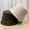 Lamb wool face-slimming fisherman hat for women, autumn and winter versatile, plush, cute, warm, adjustable bucket hat